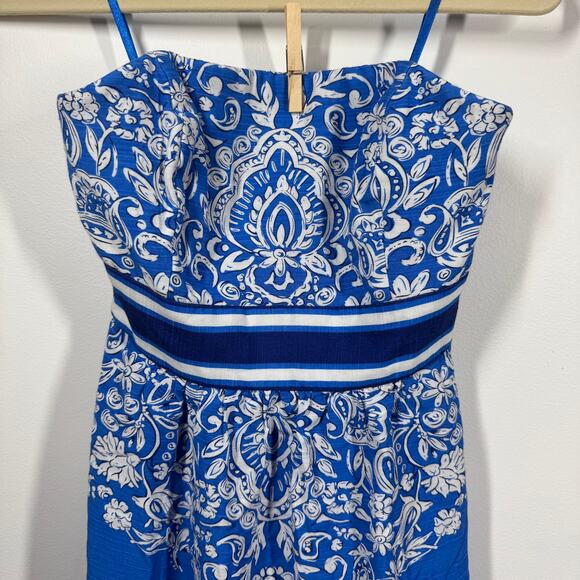 VINEYARD Vines Dress Women 0 Floral Scarf Print Strapless Maxi Dress Boho Formal - Picture 4 of 9